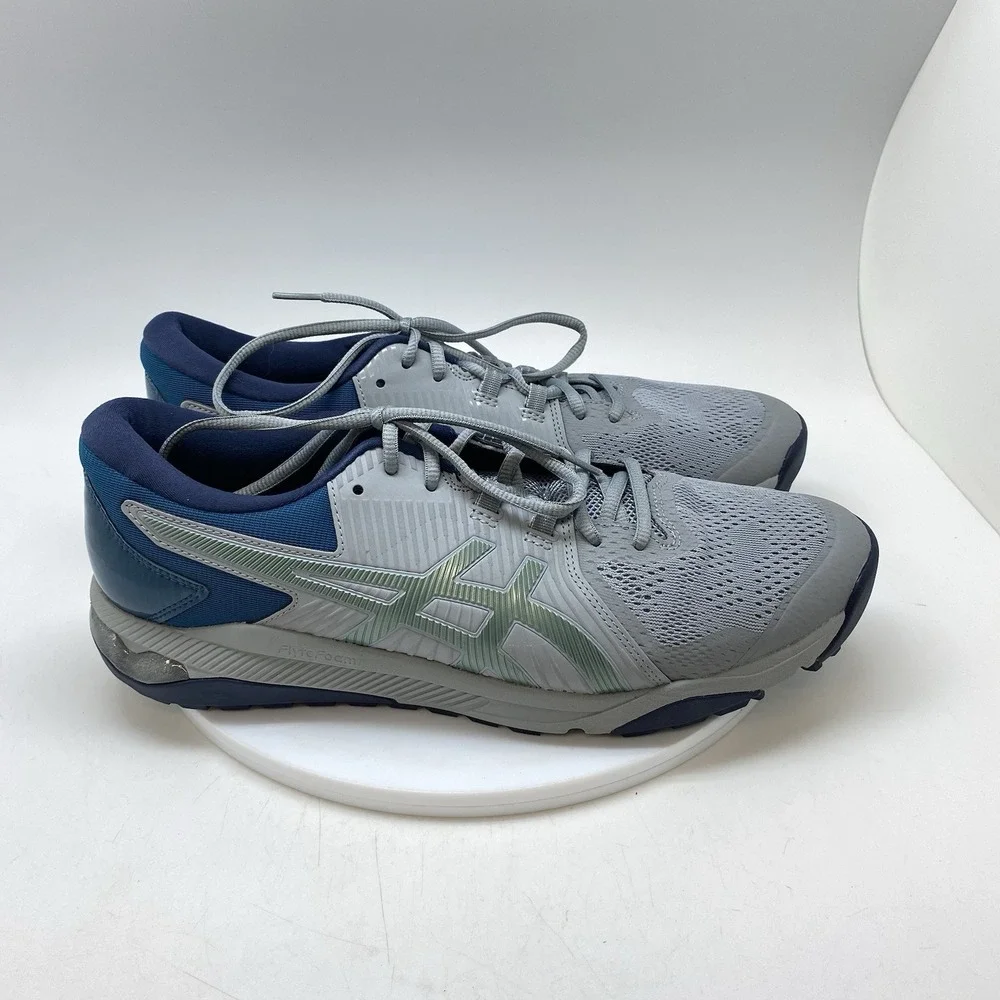 ASICS Mens 11 Gel Course Guide Spikeless Golf Shoes Gray Blue Sneakers 1111A085